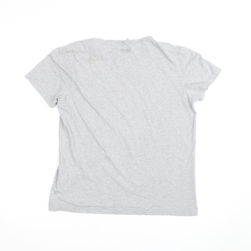 Hugo Boss Men's Grey Regular Fit Crew Neck Short Sleeve T-Shirt Size S