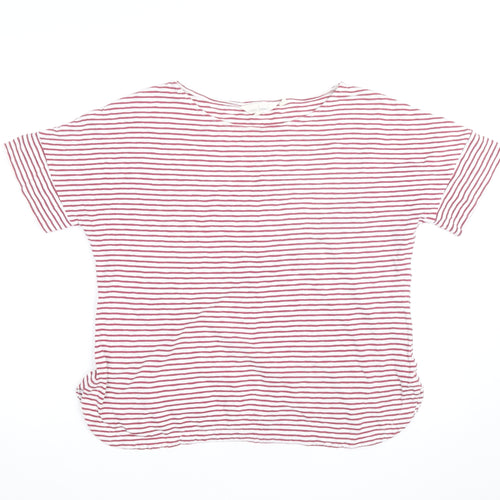 Seasalt Cornwall Women's Red Striped Cotton T-Shirt Size 12