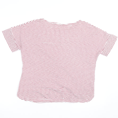 Seasalt Cornwall Women's Red Striped Cotton T-Shirt Size 12