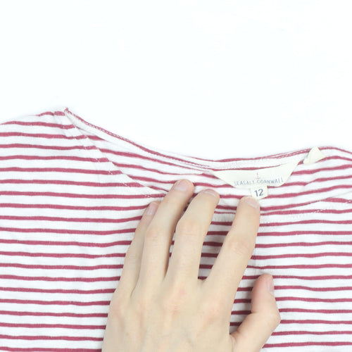 Seasalt Cornwall Women's Red Striped Cotton T-Shirt Size 12