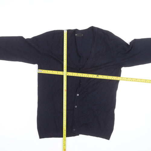 Vero Moda Women's Blue V-Neck Long Sleeve Cardigan M