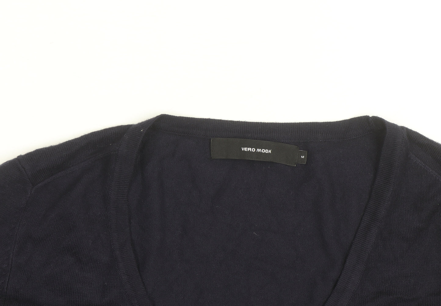 Vero Moda Women's Blue V-Neck Long Sleeve Cardigan M