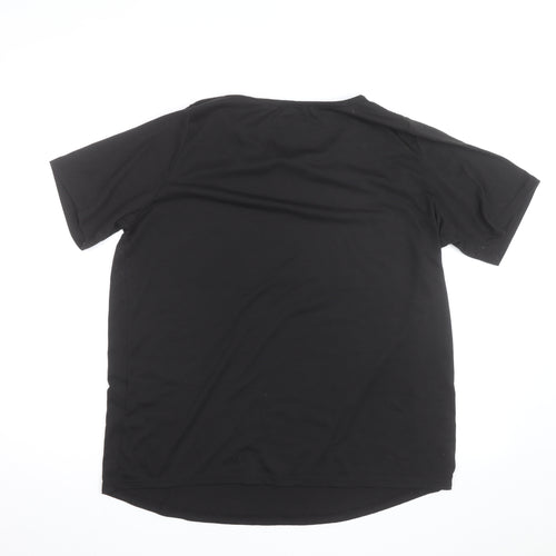 Boohoo Women Black Heart Print Jersey T-Shirt Size 16 Short Sleeve