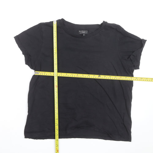 Brave Soul Men's Black Crew Neck Short Sleeve Cotton T-Shirt M