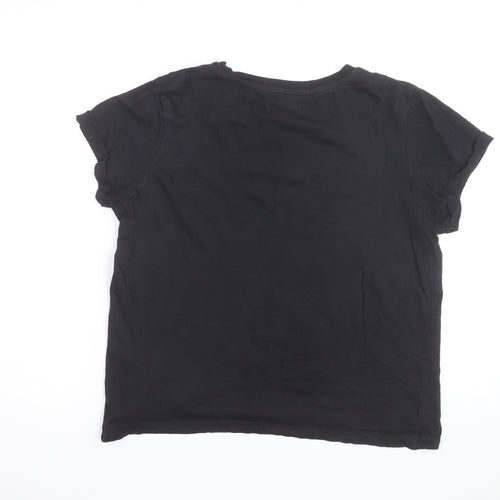 Brave Soul Men's Black Crew Neck Short Sleeve Cotton T-Shirt M