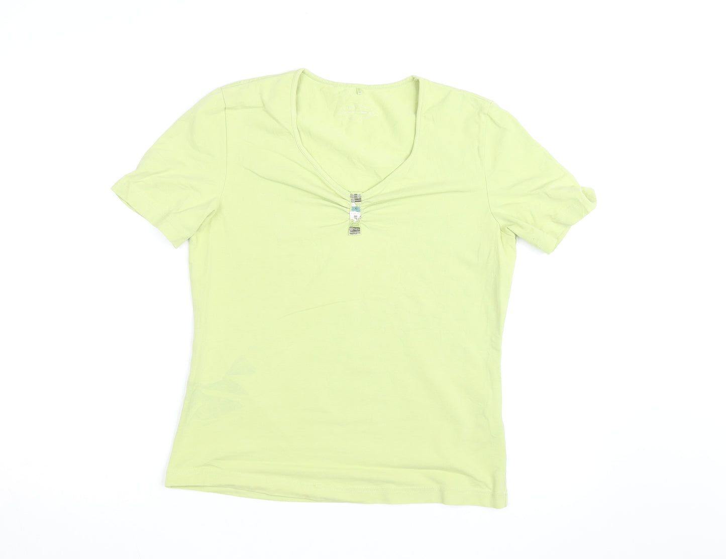 Gerry Weber Women’s Green V-Neck Stretch Cotton T-Shirt Size 18