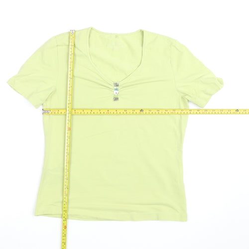 Gerry Weber Women’s Green V-Neck Stretch Cotton T-Shirt Size 18