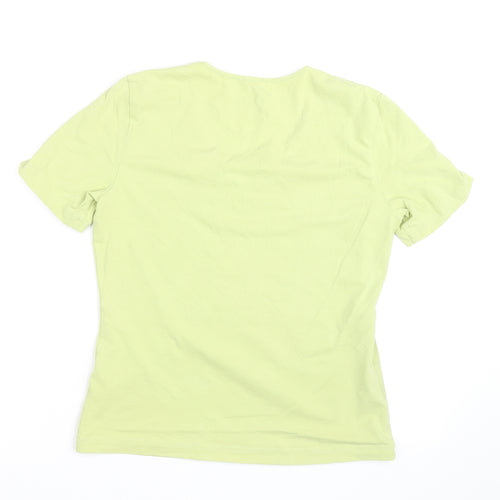 Gerry Weber Women’s Green V-Neck Stretch Cotton T-Shirt Size 18