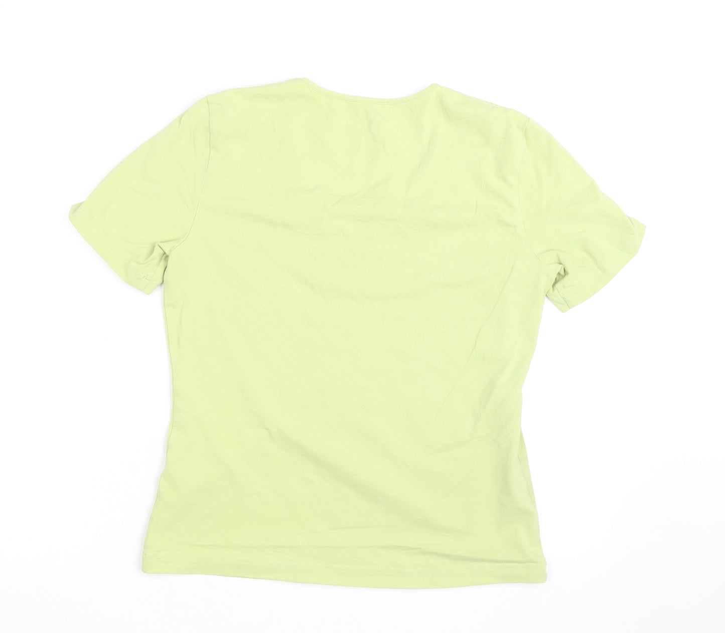 Gerry Weber Women’s Green V-Neck Stretch Cotton T-Shirt Size 18