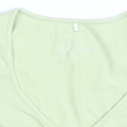 Gerry Weber Women’s Green V-Neck Stretch Cotton T-Shirt Size 18