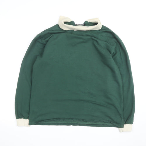 Senseless Mens Green Long Sleeve 1/2 Zip Collared Casual Top Size M