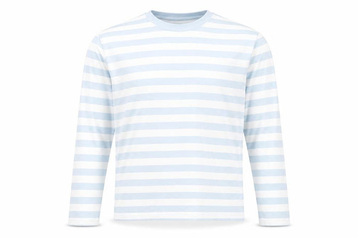 Monki Women Blue White Striped Long Sleeve Cotton Top Size S