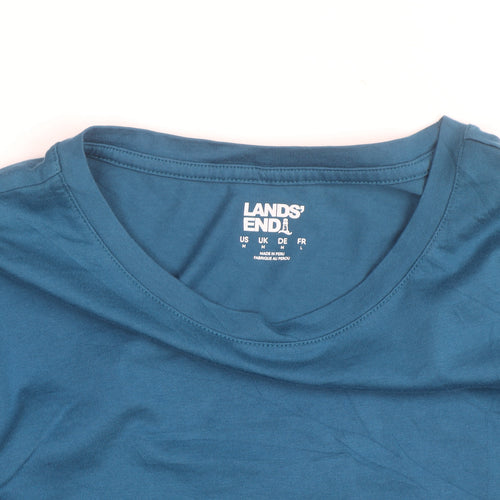Lands' End Men's Blue Long Sleeve Cotton Crew Neck Top M