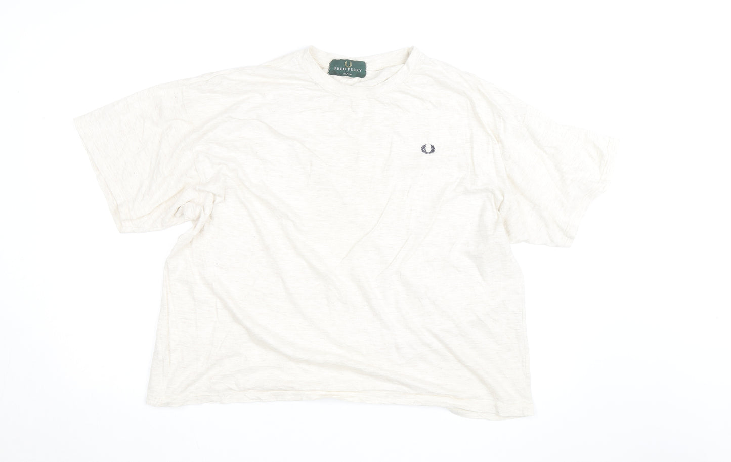 Fred Perry Men's White Cotton Crew Neck T-Shirt XL