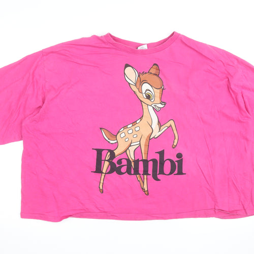 Tu Disney Women’s Pink Bambi Relaxed Fit Cotton T-Shirt Size 26