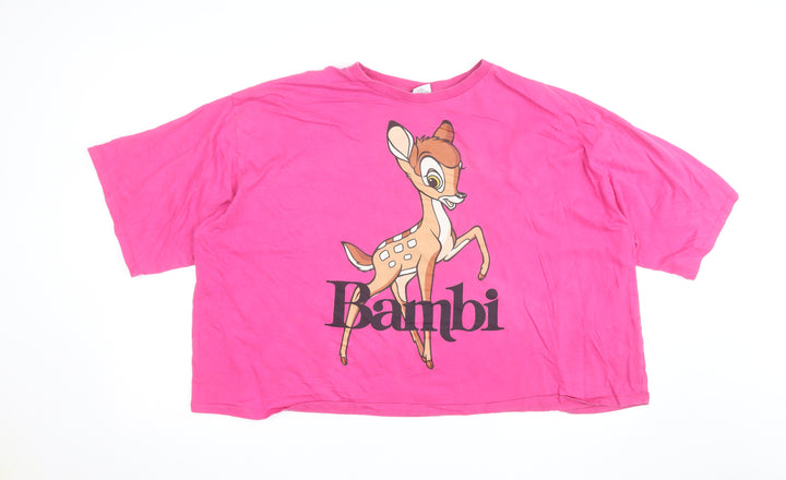 Tu Disney Women’s Pink Bambi Relaxed Fit Cotton T-Shirt Size 26