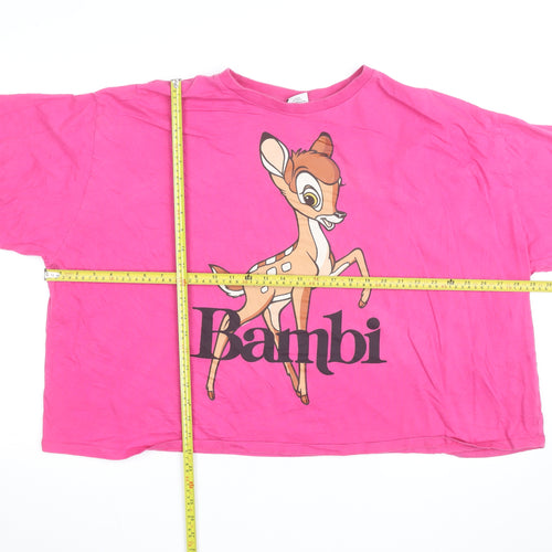 Tu Disney Women’s Pink Bambi Relaxed Fit Cotton T-Shirt Size 26