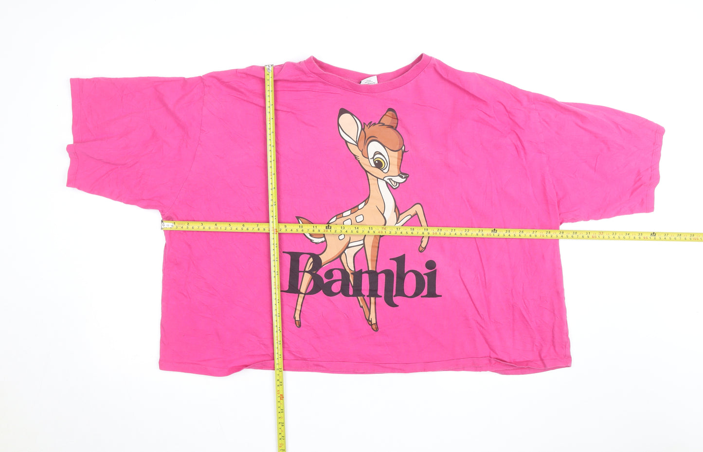 Tu Disney Women’s Pink Bambi Relaxed Fit Cotton T-Shirt Size 26