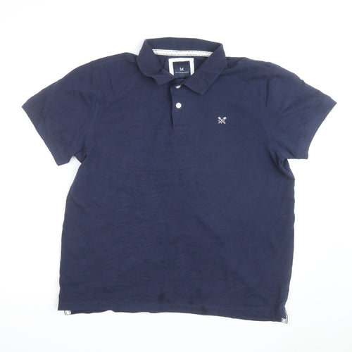 Crew Clothing Company Men's Blue XL Cotton Short Sleeve Polo Shirt
