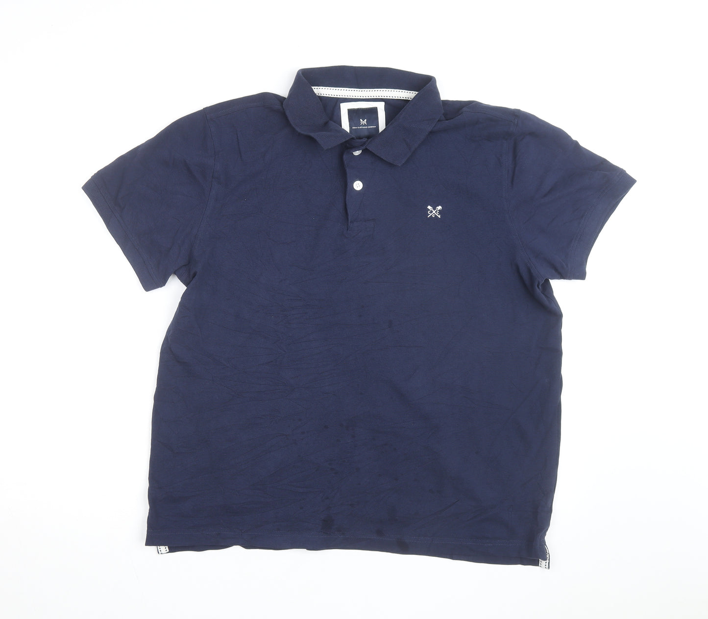 Crew Clothing Company Men's Blue XL Cotton Short Sleeve Polo Shirt