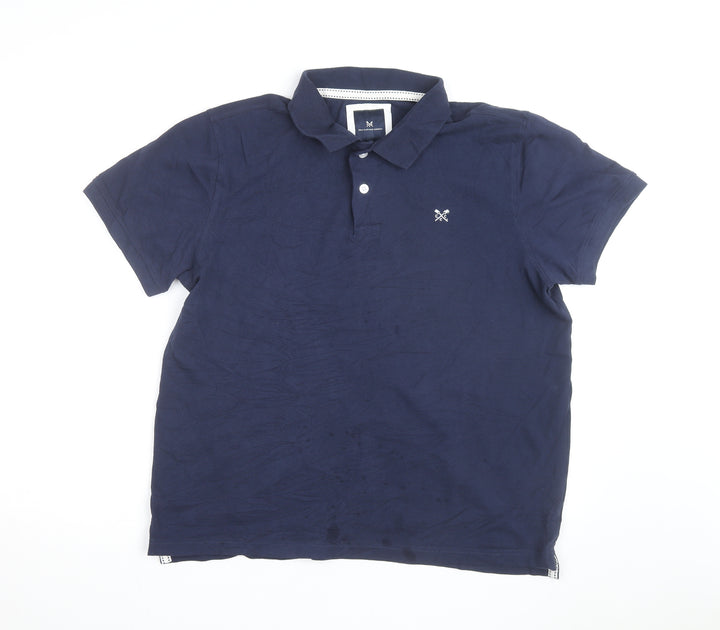 Crew Clothing Company Men's Blue XL Cotton Short Sleeve Polo Shirt