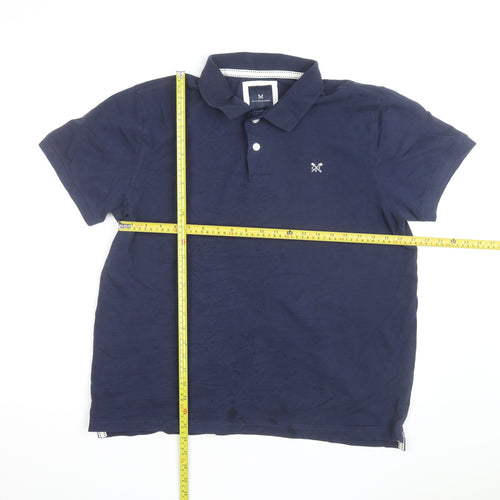Crew Clothing Company Men's Blue XL Cotton Short Sleeve Polo Shirt