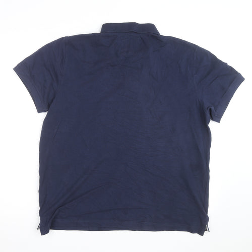 Crew Clothing Company Men's Blue XL Cotton Short Sleeve Polo Shirt