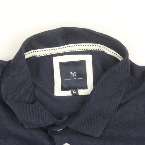 Crew Clothing Company Men's Blue XL Cotton Short Sleeve Polo Shirt
