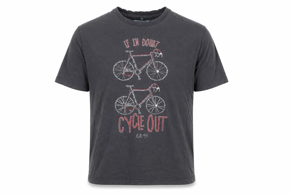 Boston Crew Men's Grey Cotton Cycling Graphic T-Shirt Size L