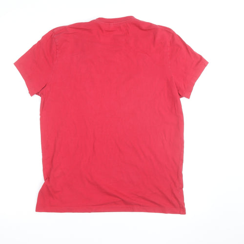 Jack Wills Men's Red Crew Neck Cotton T-Shirt Size M