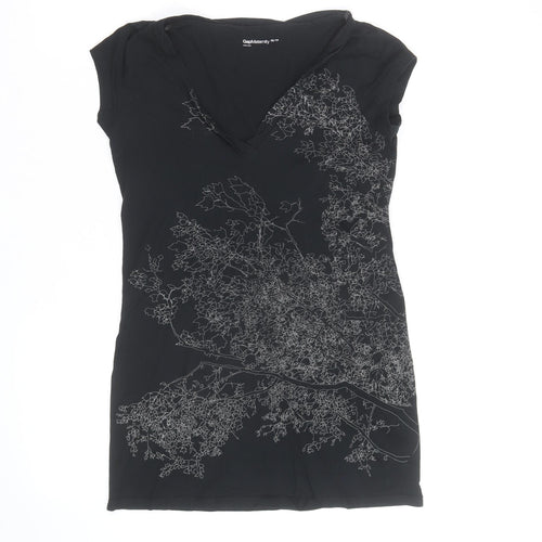 Gap Maternity Women’s Black XS V-Neck Floral Print T-Shirt