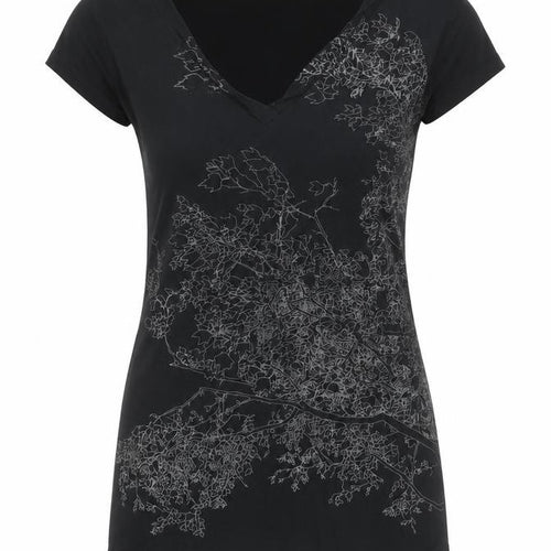 Gap Maternity Women’s Black XS V-Neck Floral Print T-Shirt