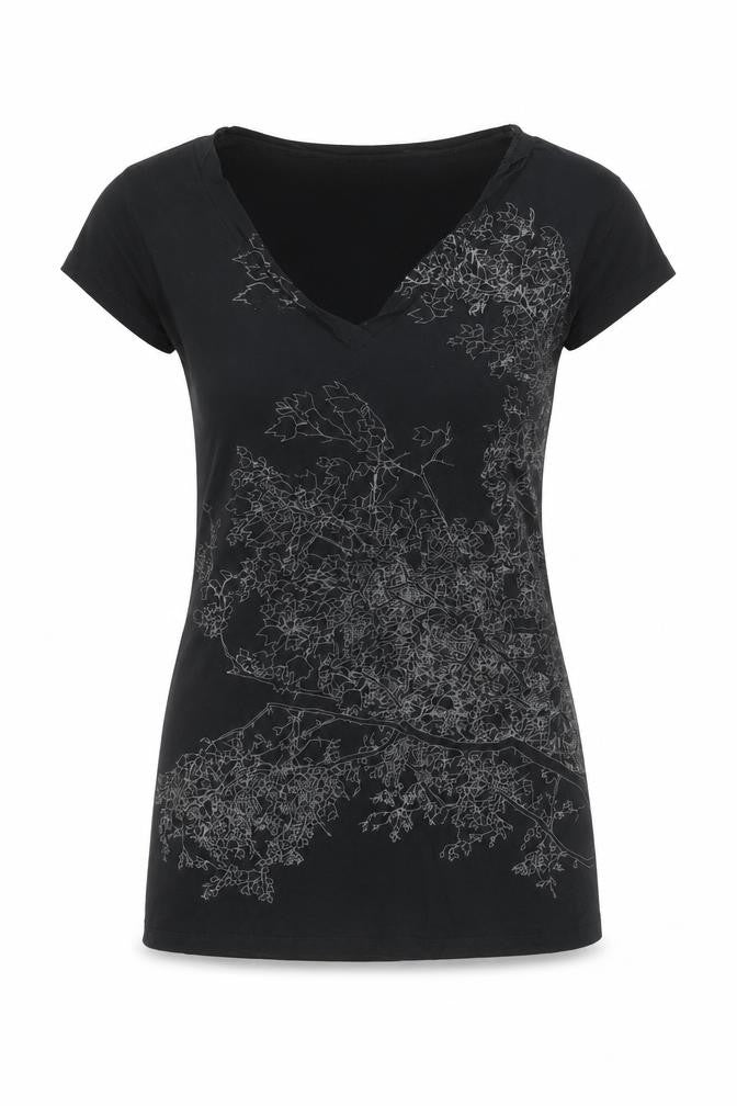 Gap Maternity Women’s Black XS V-Neck Floral Print T-Shirt