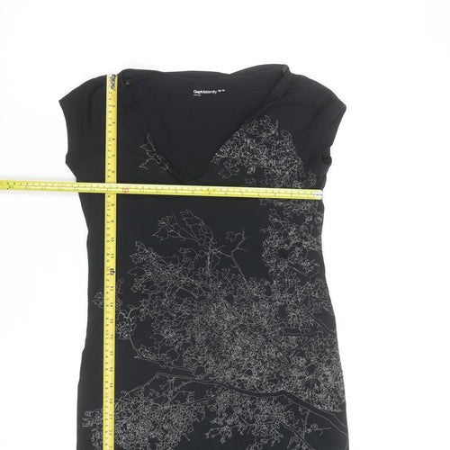 Gap Maternity Women’s Black XS V-Neck Floral Print T-Shirt