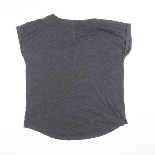 Next Women’s Grey Studded Star T-Shirt Size 16 Short Sleeve Casual Top