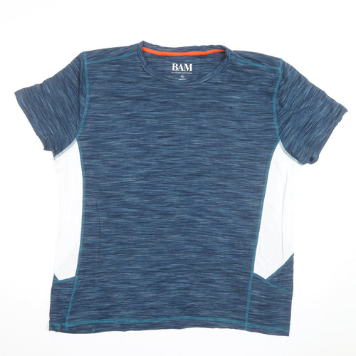 BAM Men's Blue XL Short Sleeve Bamboo Athletic T-Shirt