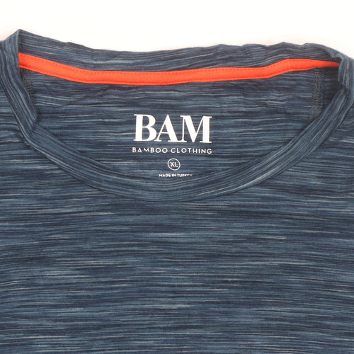 BAM Men's Blue XL Short Sleeve Bamboo Athletic T-Shirt