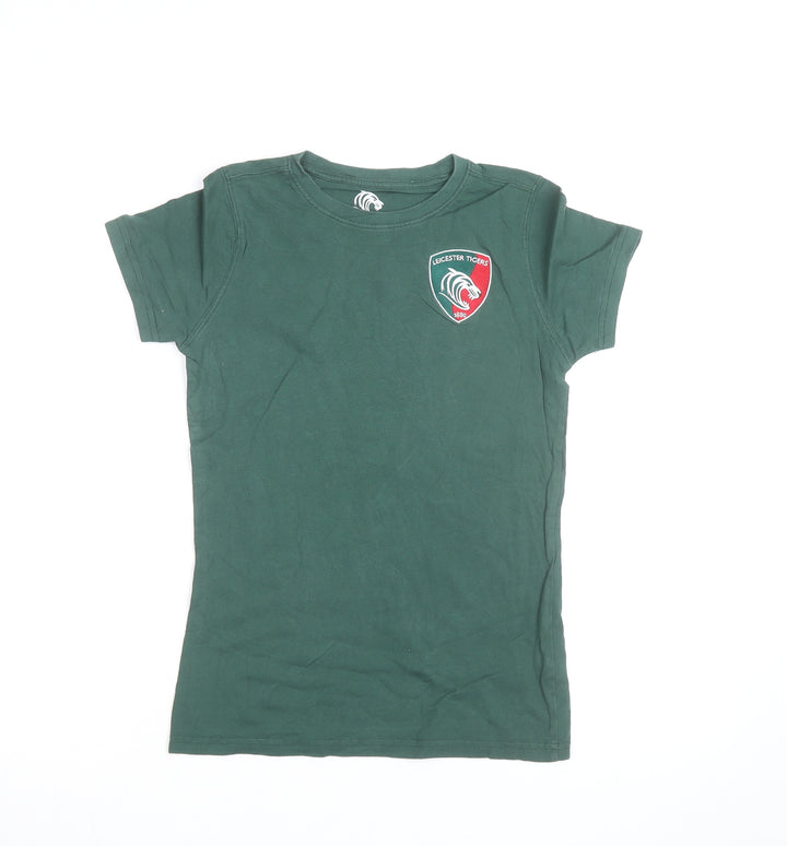 Fanatics Leicester Tigers Womens Green Cotton T-Shirt Size 8