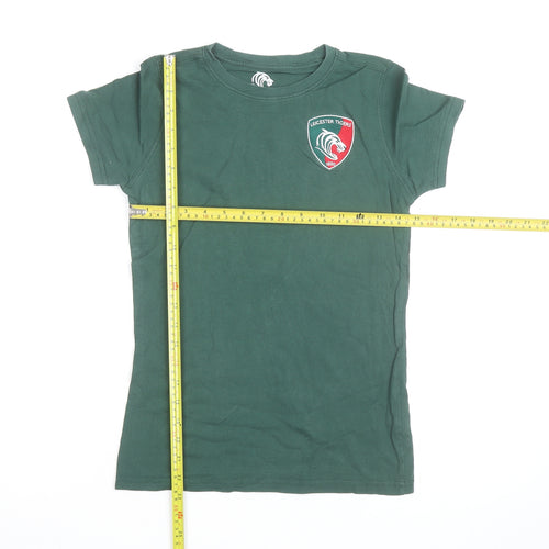 Fanatics Leicester Tigers Womens Green Cotton T-Shirt Size 8