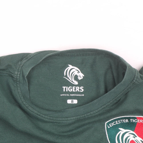 Fanatics Leicester Tigers Womens Green Cotton T-Shirt Size 8