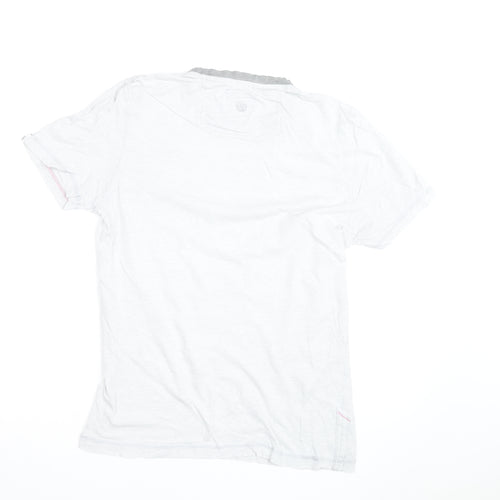 FatFace Men's White Graphic Print Cotton T-Shirt Size Small