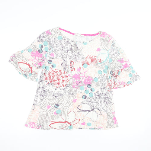 White Stuff Women Multicoloured Floral Cotton Tunic Blouse Size 10