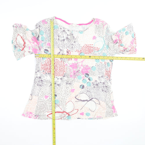 White Stuff Women Multicoloured Floral Cotton Tunic Blouse Size 10