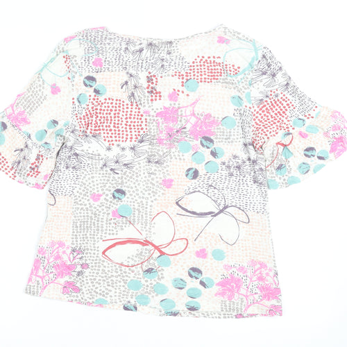 White Stuff Women Multicoloured Floral Cotton Tunic Blouse Size 10