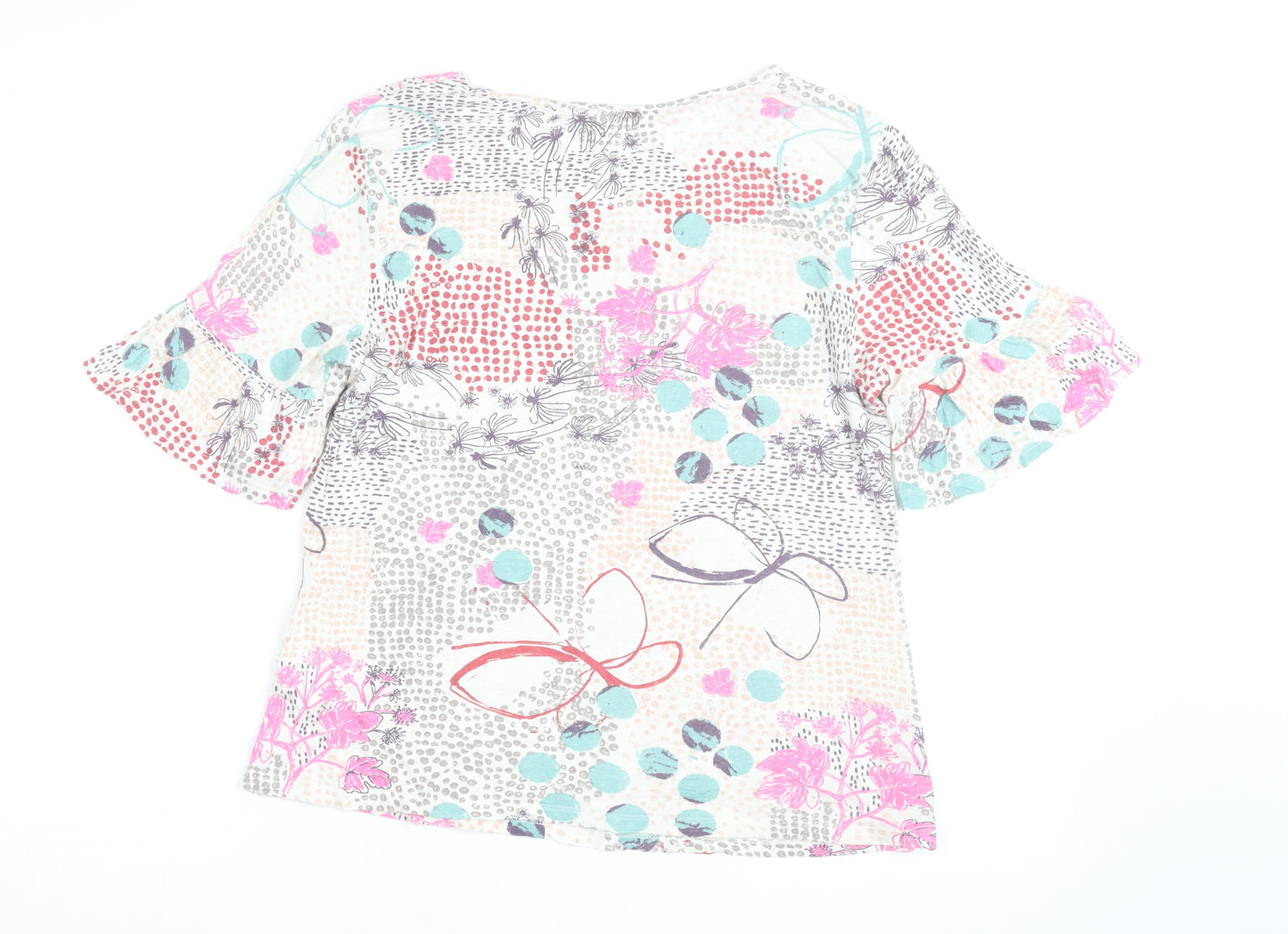 White Stuff Women Multicoloured Floral Cotton Tunic Blouse Size 10