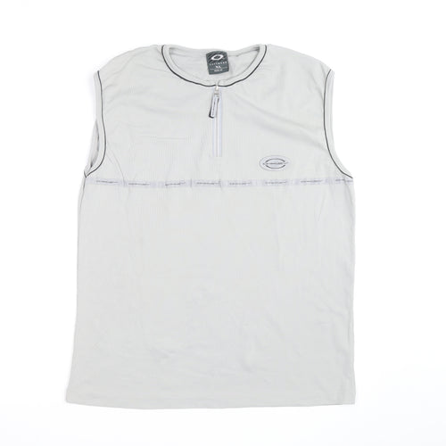 Oakley Men’s Grey XL Sleeveless 1/4 Zip Athletic Tank Top