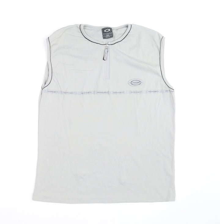 Oakley Men’s Grey XL Sleeveless 1/4 Zip Athletic Tank Top