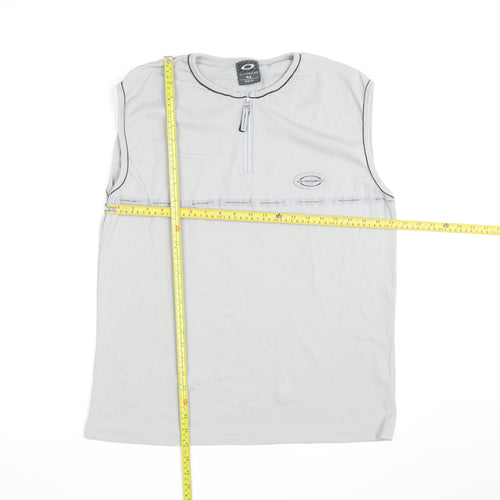 Oakley Men’s Grey XL Sleeveless 1/4 Zip Athletic Tank Top