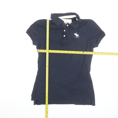 Abercrombie & Fitch Women's Blue Cotton Polo Shirt Size S