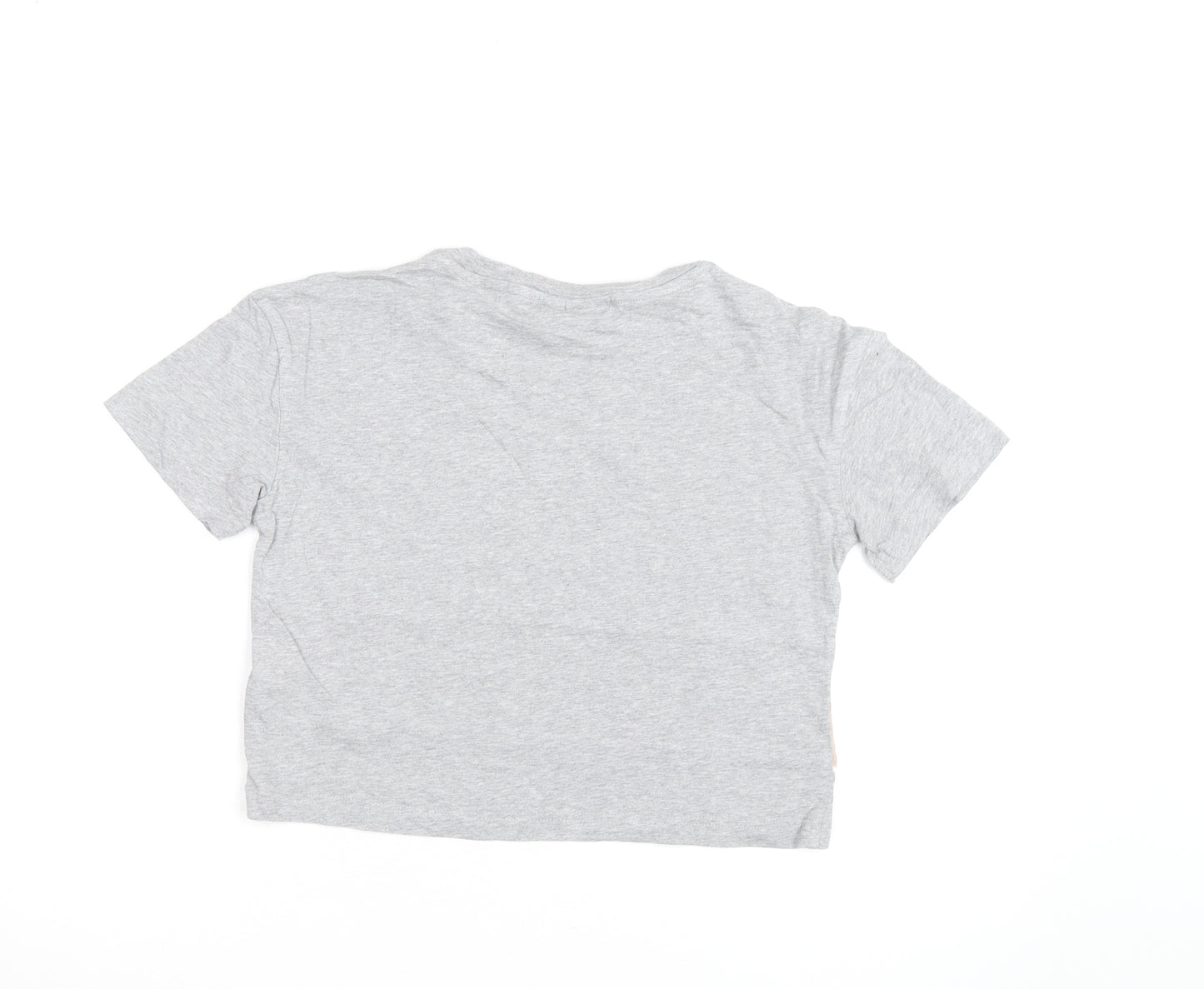 Adidas Women’s Grey Cropped T-Shirt Size 10 Casual Sports Style